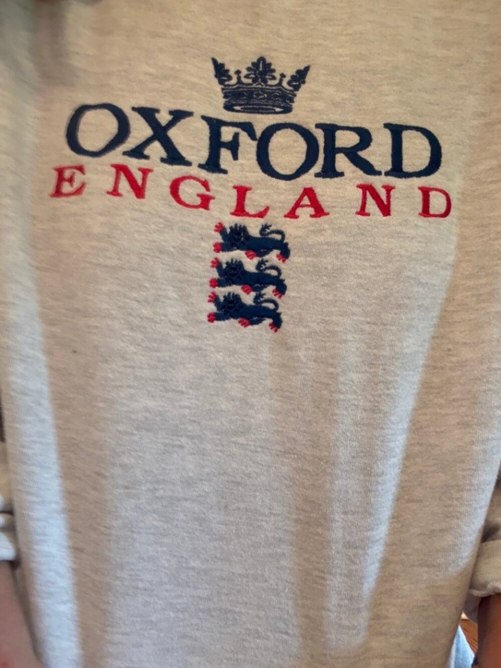 Vintage Oxford England Hanes 1980s Sweatshirt - Size Large, Grey - Picture 4 of 6